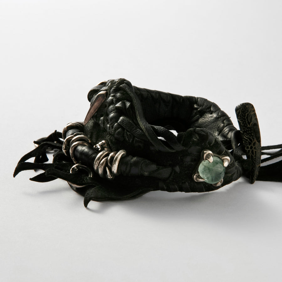 KALI Leather Cuff | Neo-Primitive Design with Fringes | KD2024 LSD